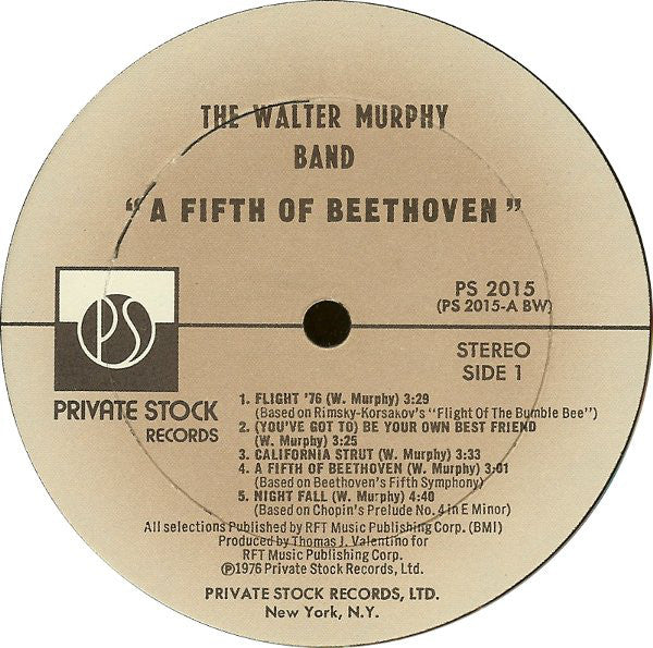 Walter Murphy & The Big Apple Band : A Fifth Of Beethoven (LP, Album, Bes)