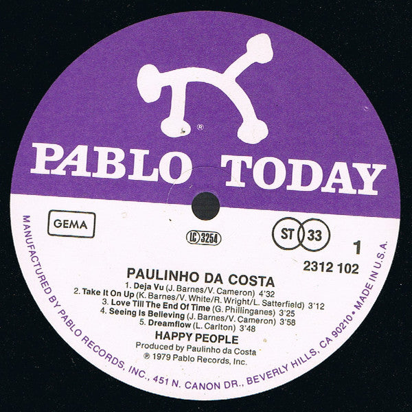 Paulinho Da Costa : Happy People (LP, Album, RE)