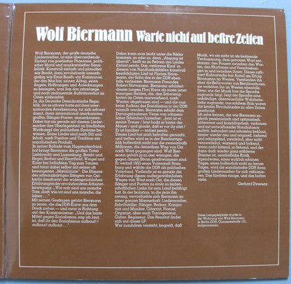 Wolf Biermann : Warte Nicht Auf Beßre Zeiten (LP, Album)