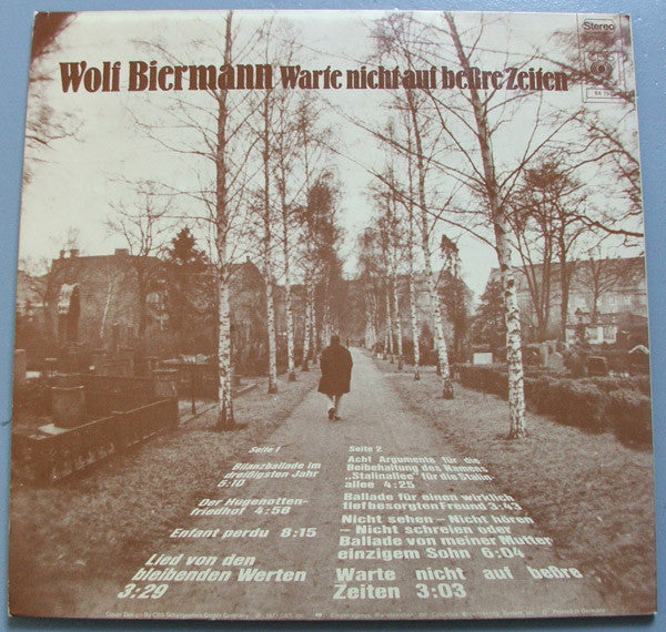 Wolf Biermann : Warte Nicht Auf Beßre Zeiten (LP, Album)