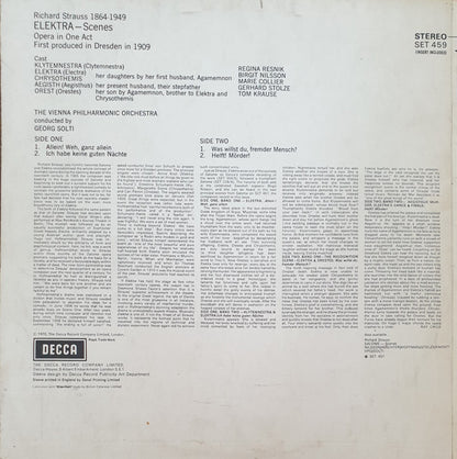 Richard Strauss, Birgit Nilsson, Regina Resnik, Marie Collier, Tom Krause, Gerhard Stolze, Wiener Philharmoniker, Georg Solti : Elektra (Scenes) (LP)