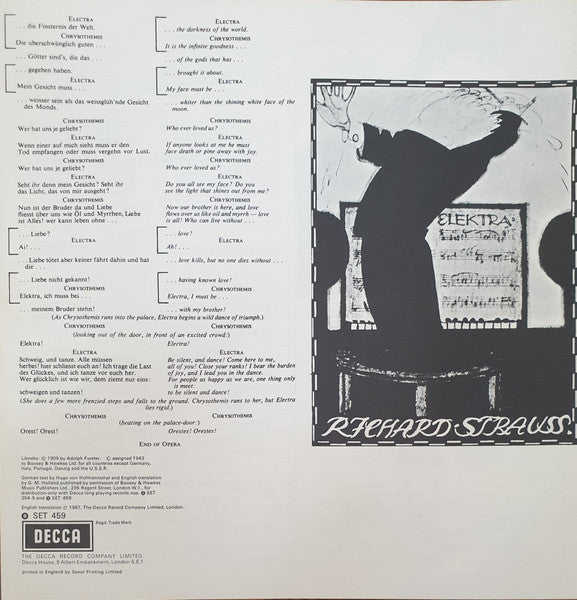 Richard Strauss, Birgit Nilsson, Regina Resnik, Marie Collier, Tom Krause, Gerhard Stolze, Wiener Philharmoniker, Georg Solti : Elektra (Scenes) (LP)