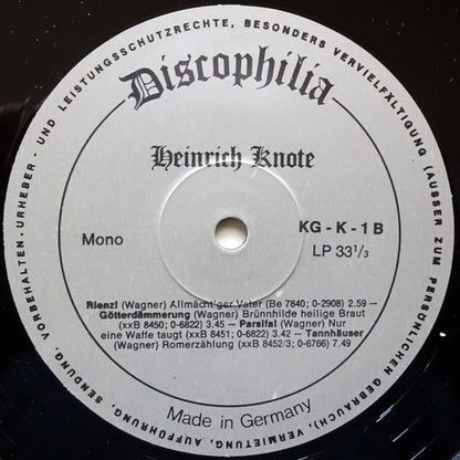 Heinrich Knote : Heinrich Knote I (LP, Comp, Mono)