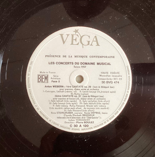 Igor Stravinsky / Anton Webern - Robert Craft / Pierre Boulez : Les Concerts Du Domaine Musical (Saison 1957) (LP)