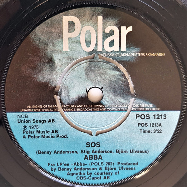 ABBA : SOS (7", Single, Yel)