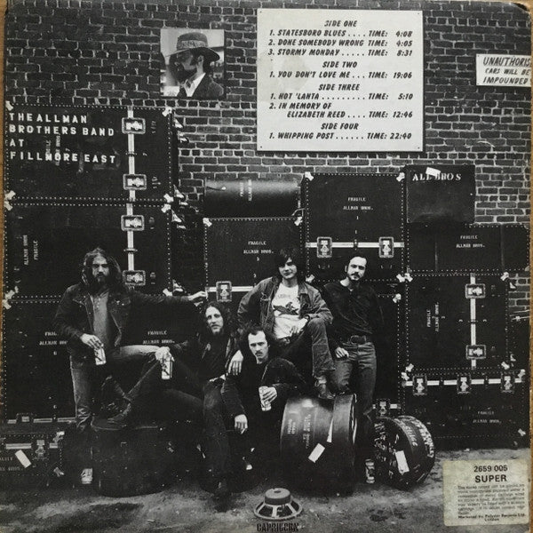 The Allman Brothers Band : The Allman Brothers Band At Fillmore East (2xLP, Album)