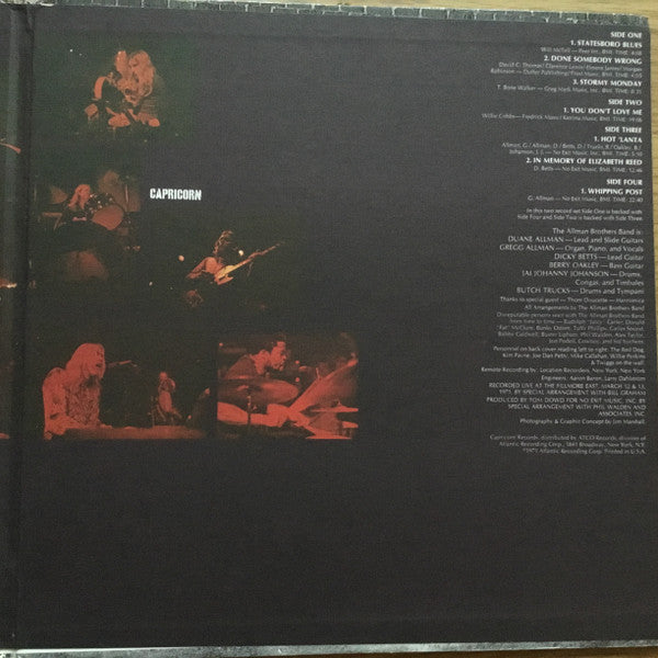 The Allman Brothers Band : The Allman Brothers Band At Fillmore East (2xLP, Album)