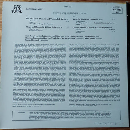 Ludwig Van Beethoven : Kammermusik Des Jungen Beethoven Auf Originalinstrumenten (LP, Gat)