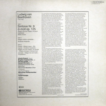 Ludwig van Beethoven – Urszula Koszut · Brigitte Fassbaender · Nicolai Gedda · Donald McIntyre - Philharmonischer Chor München · Münchner Motettenchor · Münchner Philharmoniker - Rudolf Kempe : Sinfonie Nr. 9 (LP, Quad, RE + LP, S/Sided, Quad, RE)