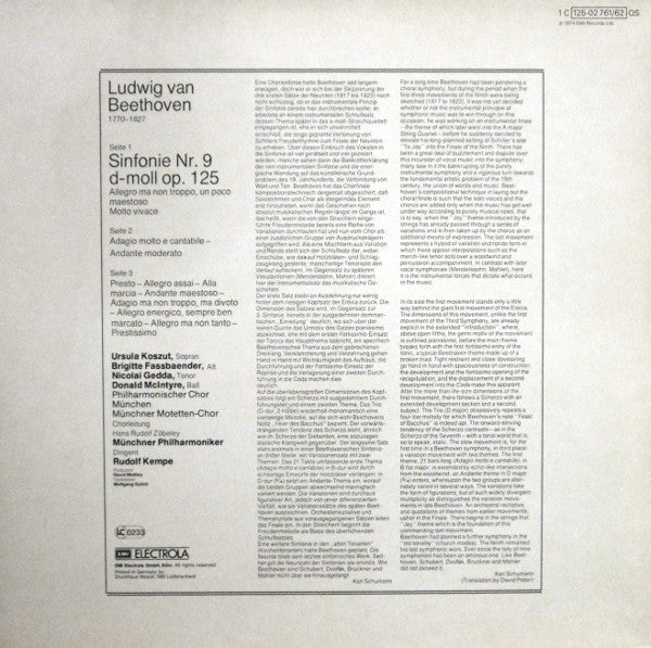 Ludwig van Beethoven – Urszula Koszut · Brigitte Fassbaender · Nicolai Gedda · Donald McIntyre - Philharmonischer Chor München · Münchner Motettenchor · Münchner Philharmoniker - Rudolf Kempe : Sinfonie Nr. 9 (LP, Quad, RE + LP, S/Sided, Quad, RE)