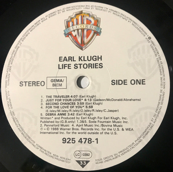 Earl Klugh : Life Stories (LP, Album)