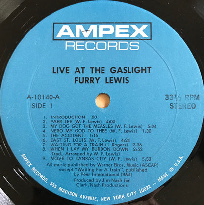 Furry Lewis : Live At The Gaslight At The Au Go Go (LP, Album)