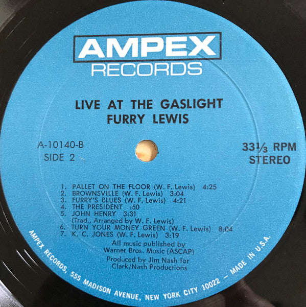 Furry Lewis : Live At The Gaslight At The Au Go Go (LP, Album)