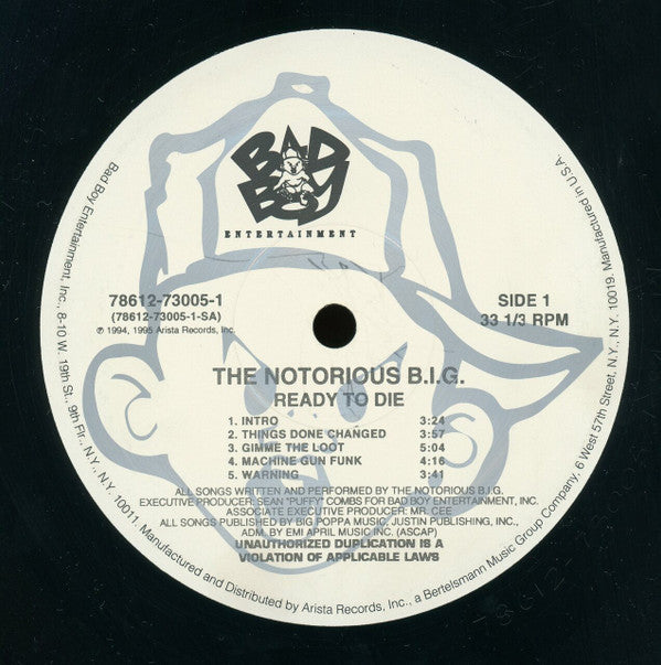 Notorious B.I.G. : Ready To Die (2xLP, Album, Gat)