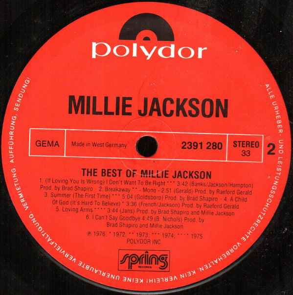 Millie Jackson : The Best Of Millie Jackson (LP, Comp)