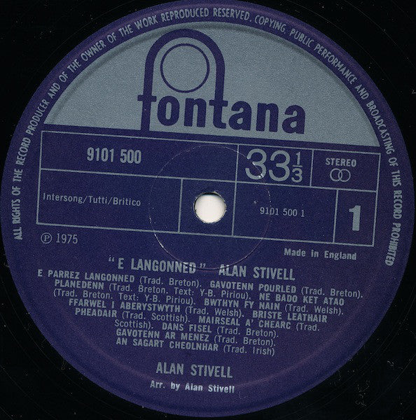 Alan Stivell : E Langonned (LP, Album)