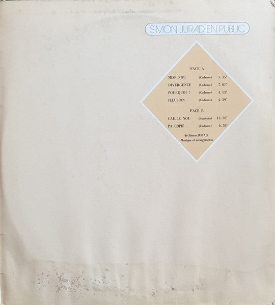 Simon Jurad : En Public (LP)