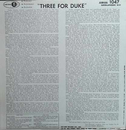 Teddy Charles Trio : 3 For Duke (LP, Album, Mono, RE)