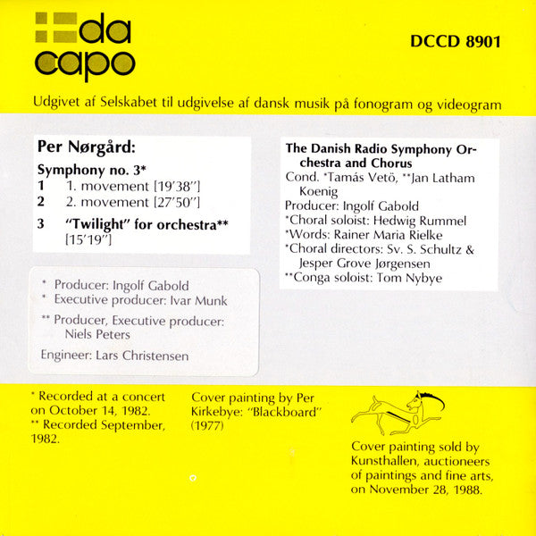 Per Nørgård - Danmarks Radios Symfoniorkester / Tamás Vetö, Jan Latham-König : Symphony No. 3, "Twilight" For Orchestra (CD, Album)
