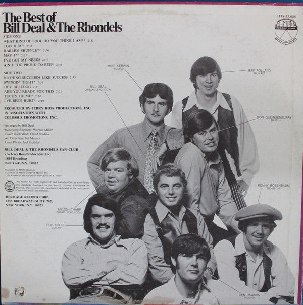 Bill Deal & The Rondells : The Best Of Bill Deal & The Rhondels (LP, Comp)