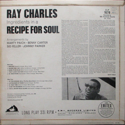 Ray Charles : Ingredients In A Recipe For Soul (LP, Album, Mono)