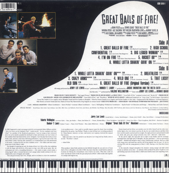 Various : Great Balls Of Fire! (Original Motion Picture Soundtrack) (LP, Album)