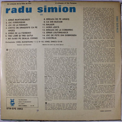 Radu Simion : Un Virtuose De La Flûte De Pan Vol. II / A Virtuoso Of The Pan-Pipe Vol. II (LP, Album)