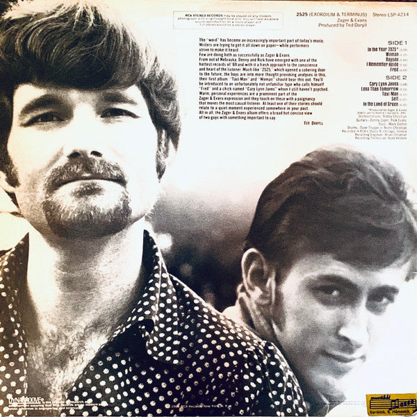 Zager & Evans : 2525 (Exordium & Terminus) (LP, Album)