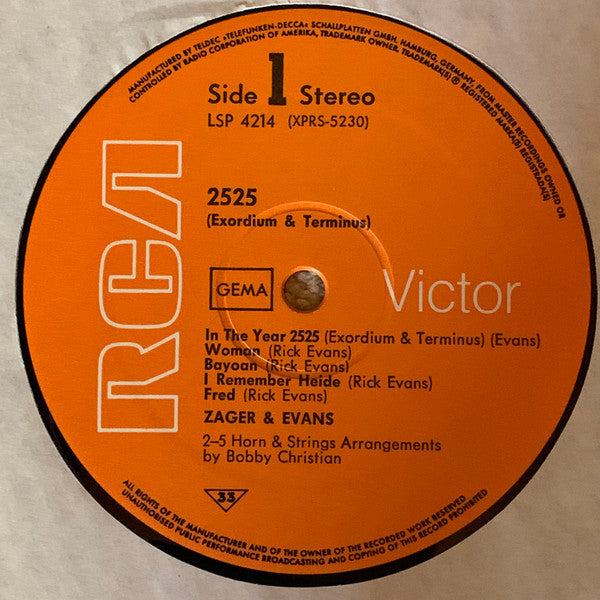 Zager & Evans : 2525 (Exordium & Terminus) (LP, Album)