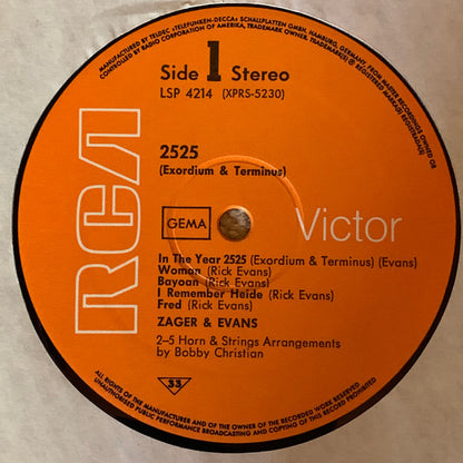 Zager & Evans : 2525 (Exordium & Terminus) (LP, Album)