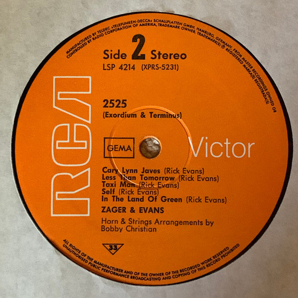 Zager & Evans : 2525 (Exordium & Terminus) (LP, Album)