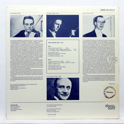 Carl Nielsen, Emil Telmányi, Danmarks Radios Symfoniorkester : Violin Concerto / Clarinet Concerto  (LP)