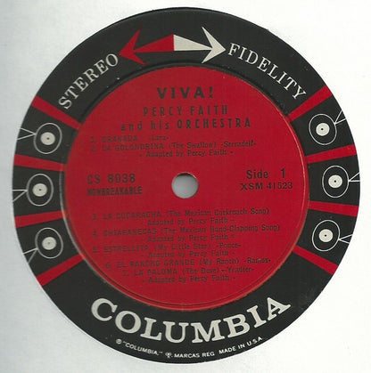 Percy Faith & His Orchestra : Viva! The Music Of Mexico (LP, Album)