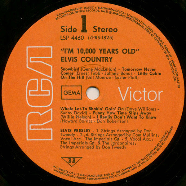 Elvis Presley : Elvis Country (I'm 10,000 Years Old) (LP, Album)