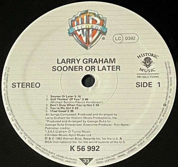 Larry Graham : Sooner Or Later (LP, Album)