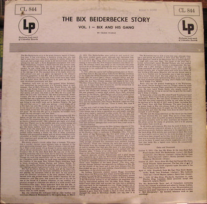 Bix Beiderbecke : The Bix Beiderbecke Story / Vol 1 - Bix And His Gang (LP, Comp, Mono, RE)