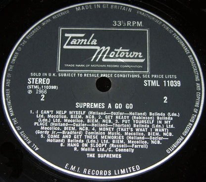 The Supremes : A' Go Go (LP, Album, K/T)