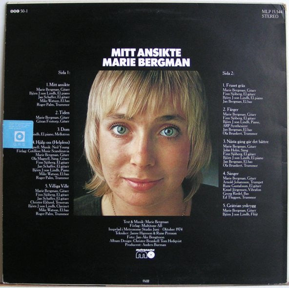 Marie Bergman : Mitt Ansikte (LP, Album)