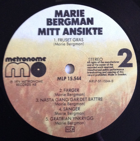 Marie Bergman : Mitt Ansikte (LP, Album)