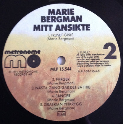 Marie Bergman : Mitt Ansikte (LP, Album)