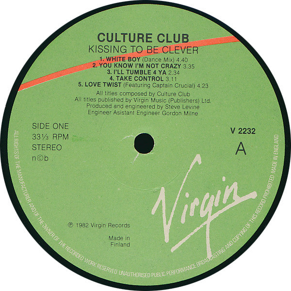 Culture Club : Kissing To Be Clever (LP, Album)