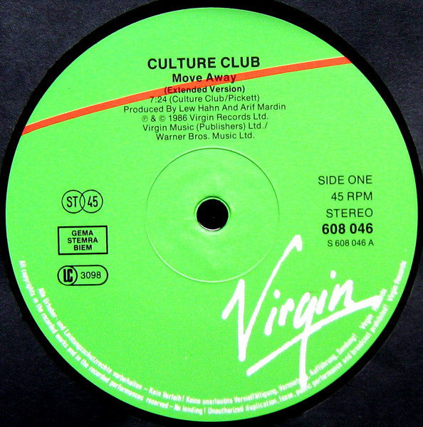 Culture Club : Move Away (Extended) (12")