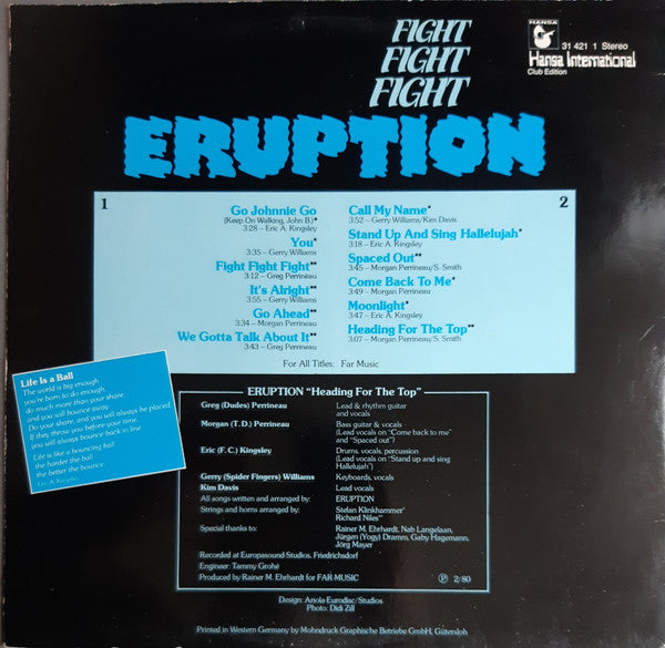 Eruption (4) : Fight Fight Fight (LP, Album, Clu)