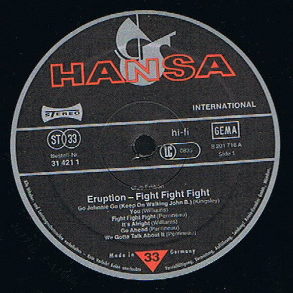 Eruption (4) : Fight Fight Fight (LP, Album, Clu)
