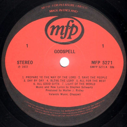 "Godspell" Cast, Chorus And Accompaniment : Godspell (LP, Album)