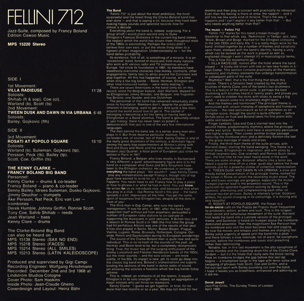 Clarke-Boland Big Band : Fellini 712 (LP, Album)