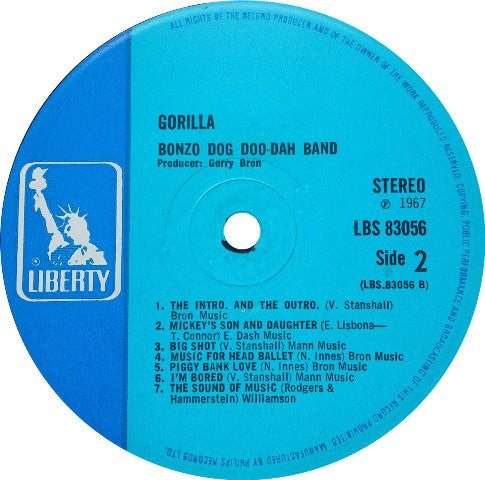 Bonzo Dog Doo-Dah Band : Gorilla (LP, Album)