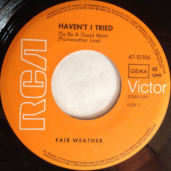 Fair Weather : Natural Sinner (7", Single)