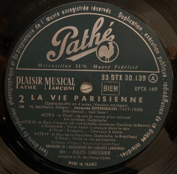 Jacques Offenbach - Orchestre Des Concerts Lamoureux - Jules Gressier : La Vie Parisienne (LP, Mono)