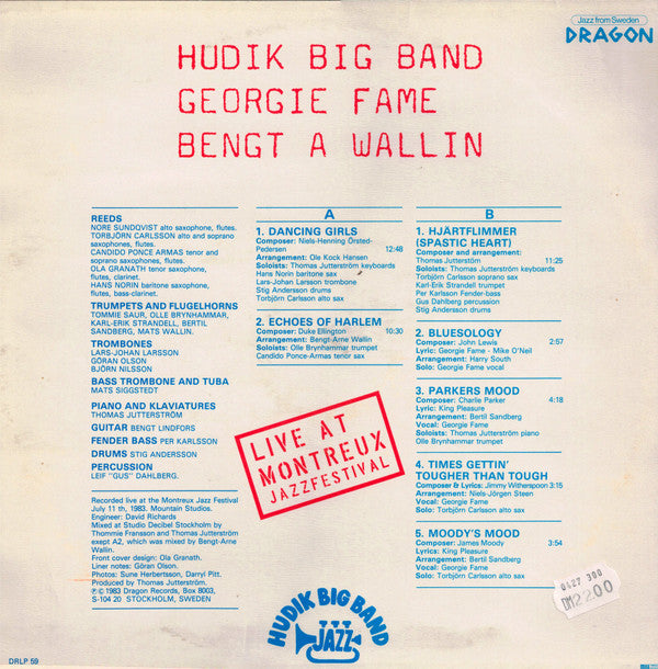 Hudik Big Band, Georgie Fame, Bengt-Arne Wallin : Live At Montreux Jazzfestival (LP, Album)